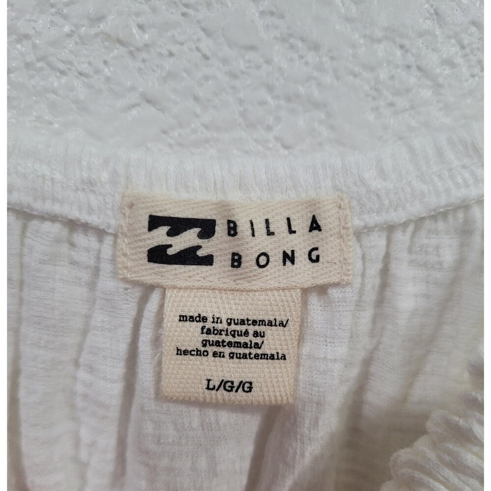 Billabong Women's White Dress size Large Sundress Cotton‎ #15 - Picture 6 of 6